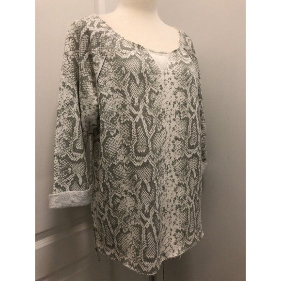 7 FOR ALL MANKIND Womens Pullover Sweatshirt Shirt Top Gray White Sparkle Size M - Picture 8 of 9